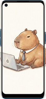 3D пластиковый матовый чехол Funny Capybara CEO Working для Oppo A53 - 6777m-568 изображение 