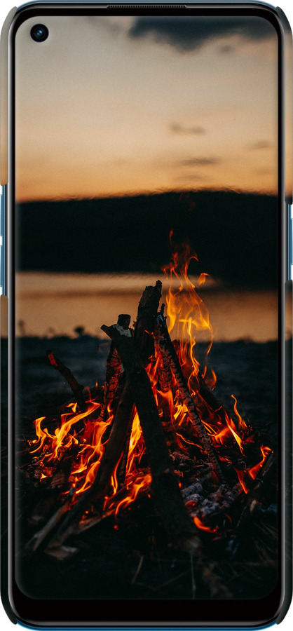 3D пластиковий матовий чехол Вогонь для Oppo A53 - 6021m-568 изображение 