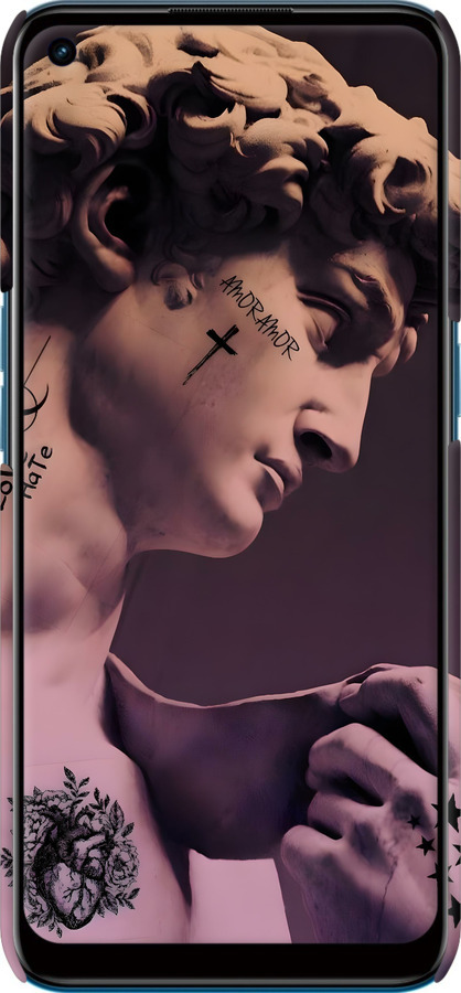 3D пластиковий матовий чехол Давид для Oppo A53 - 6302m-568 изображение 