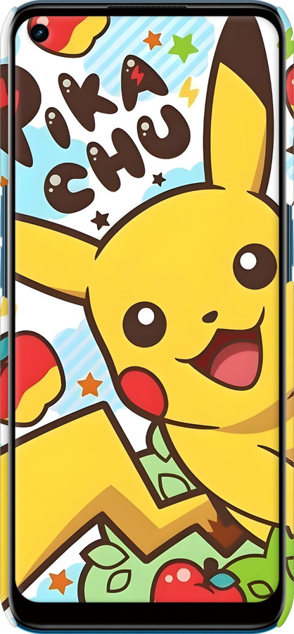 3D пластиковый матовый чехол Пикачу 2 для Oppo A53 - 6391m-568 изображение 