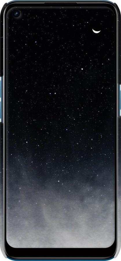 3D пластиковий матовий чехол Голубые облака, Голубая луна для Oppo A53 - 6396m-568 изображение 