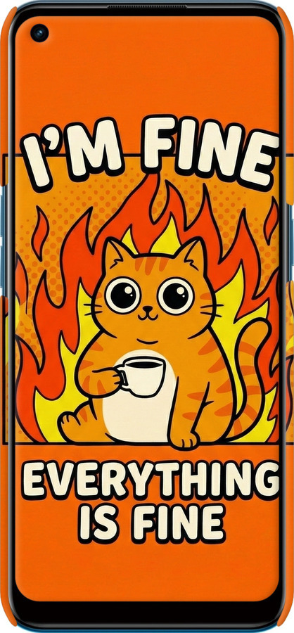 3D пластиковый матовый чехол Funny Cat для Oppo A53 - 6786m-568 изображение 