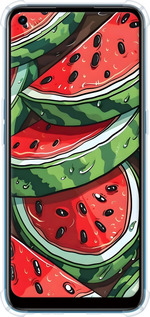 Силикон с усиленными углами чехол Арбуз для Oppo A53 - 6315sp-568 изображение 