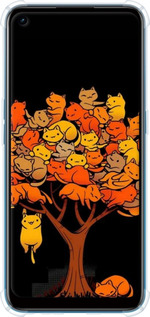 Силикон с усиленными углами чехол Дерево и котики для Oppo A53 - 6516sp-568 изображение 