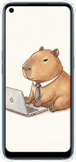 Силіконовий протиударний с посиленими кутами чехол Funny Capybara CEO Working для Oppo A53 - 6777sp-568 изображение 