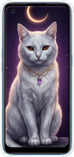 Силіконовий протиударний с посиленими кутами чехол Mystic White Cat Gothic Dark Purple Gold для Oppo A53 - 6805sp-568 изображение 