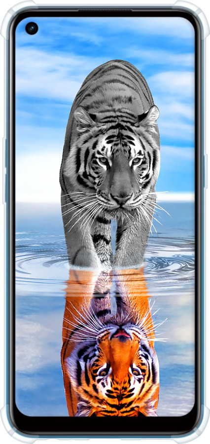 Силіконовий протиударний с посиленими кутами чехол Тигр для Oppo A53 - 6016sp-568 изображение 