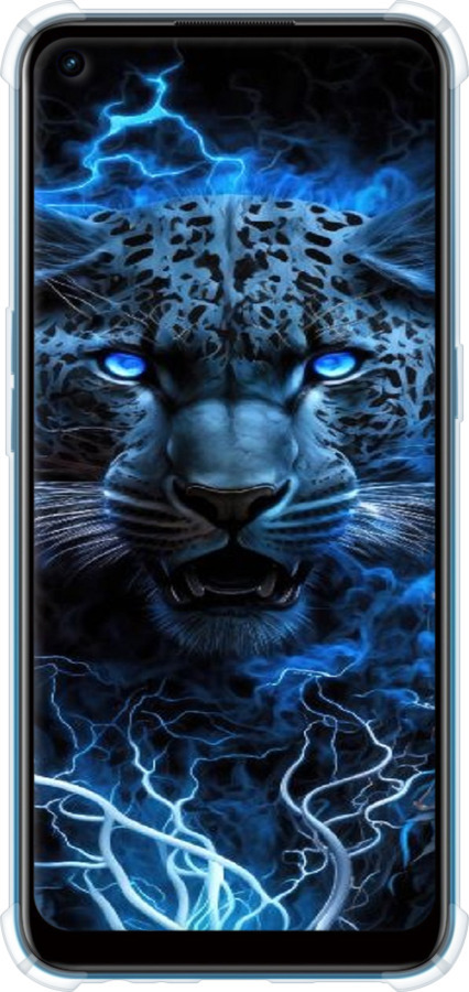 Силіконовий протиударний с посиленими кутами чехол Крижаний леопард для Oppo A53 - 6460sp-568 изображение 