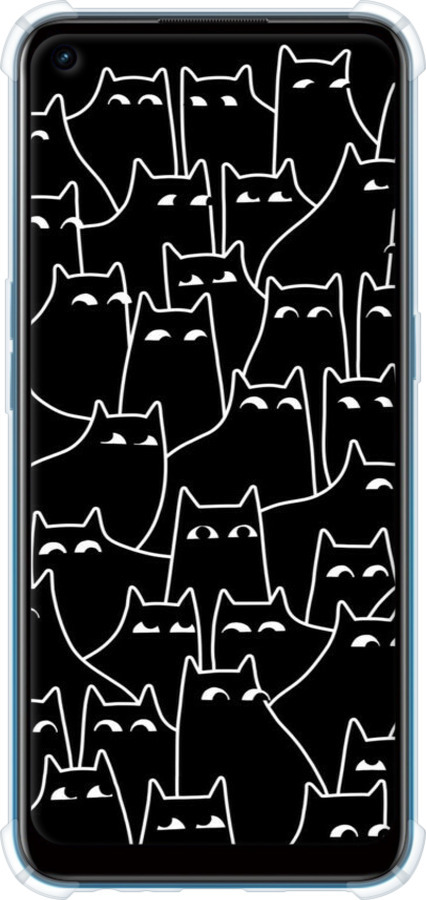 Силикон с усиленными углами чехол С изображением кошек для Oppo A53 - 6470sp-568 изображение 
