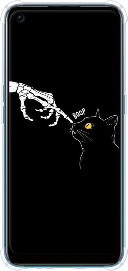 Силикон с усиленными углами чехол Кошка для Oppo A53 - 6505sp-568 изображение 