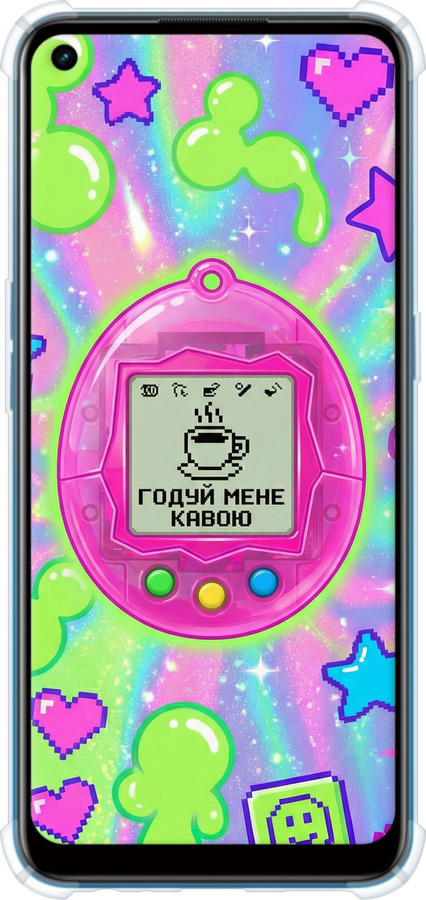 Силикон с усиленными углами чехол Y2K Aesthetic Retro Pet: Годуй мене кавою для Oppo A53 - 6784sp-568 изображение 