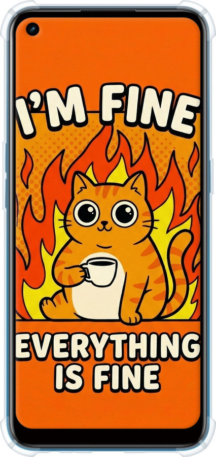 Силикон с усиленными углами чехол Funny Cat для Oppo A53 - 6786sp-568 изображение 