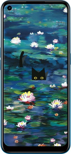 Силіконовий чехол с изображением водяных лилий и кошек для Oppo A53 - 6257u-568 изображение 