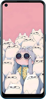 Силиконовый чехол Малышка с котами для Oppo A53 - 6295u-568 изображение 