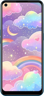 Силиконовый чехол Облака и радуга для Oppo A53 - 6312u-568 изображение 