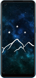 Силиконовый чехол Горы и звезды нарисованы на фоне галактики для Oppo A53 - 6490u-568 изображение 