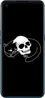 Силиконовый чехол С изображением кота и черепа для Oppo A53 - 6491u-568 изображение 