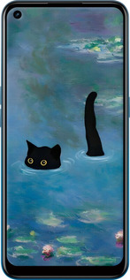 Силіконовий чехол Із зображенням кота та водяної лілії Monet для Oppo A53 - 6519u-568 изображение 