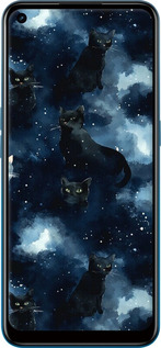 Силіконовий чехол Зображення котиків з темною аквареллю для Oppo A53 - 6521u-568 изображение 