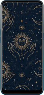 Силіконовий чехол Celestial Harmony: Sun & Moon Gold Mystic Pattern для Oppo A53 - 6778u-568 изображение 