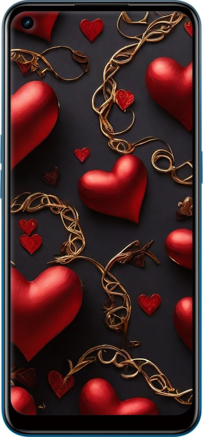 Силиконовый чехол Сердечки для Oppo A53 - 5831u-568 изображение 