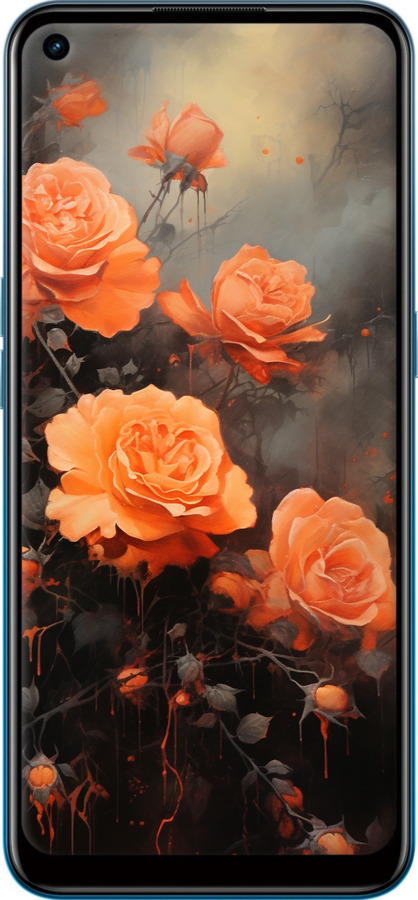 Силиконовый чехол Оранжевые розы для Oppo A53 - 5944u-568 изображение 