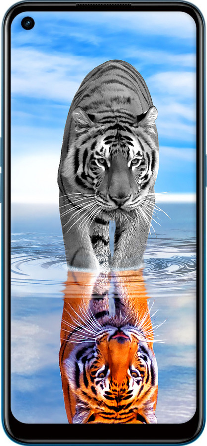 Силиконовый чехол Тигр для Oppo A53 - 6016u-568 изображение 