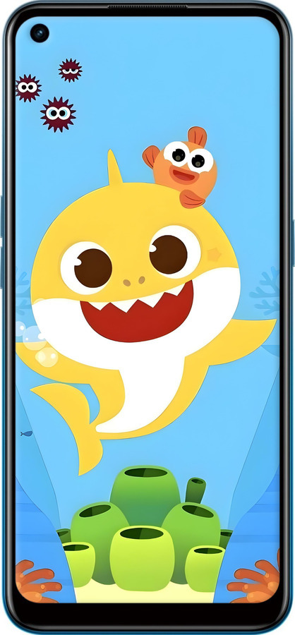 Силиконовый чехол Бейби Шарк для Oppo A53 - 6303u-568 изображение 