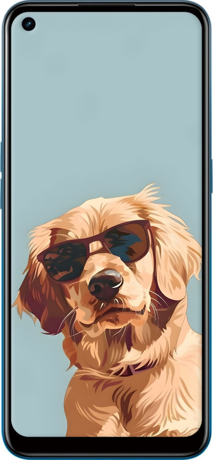 Силіконовий чехол Пес в очках для Oppo A53 - 6381u-568 изображение 