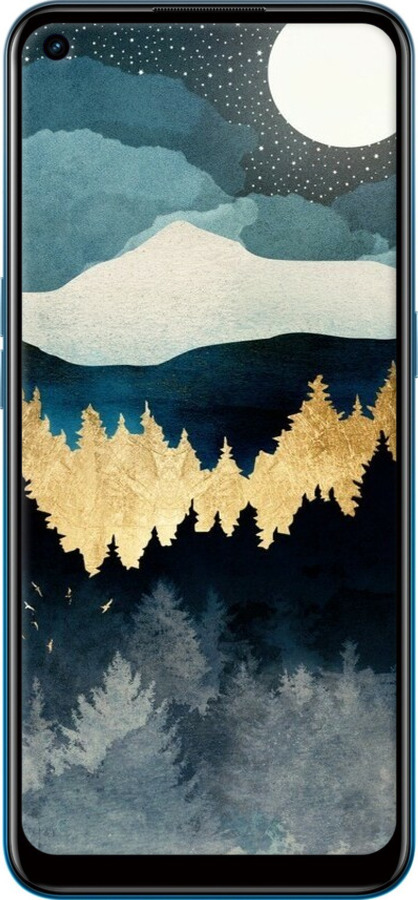 Силиконовый чехол Ночной пейзаж с лесом и горами для Oppo A53 - 6493u-568 изображение 