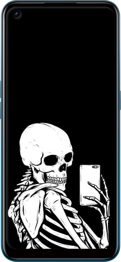 Силіконовий чехол Скелет робить Selfie для Oppo A53 - 6535u-568 изображение 