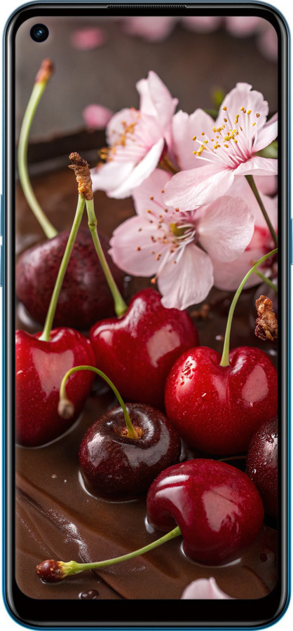 Силіконовий чехол Вишня у шоколаді для Oppo A53 - 6698u-568 изображение 