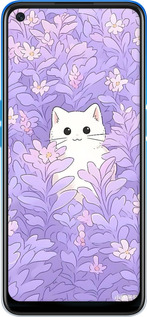 TPU чехол Котик в цветах для Oppo A54 - 6390b-2306 изображение 
