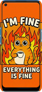 3D пластиковий матовий чехол Funny Cat для Oppo A54 - 6786m-2306 изображение 