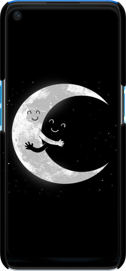 3D пластиковый матовый чехол Лунные объятия для Oppo A54 - 6508m-2306 изображение 