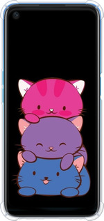 Силикон с усиленными углами чехол Милые кошки для Oppo A54 - 6518sp-2306 изображение 