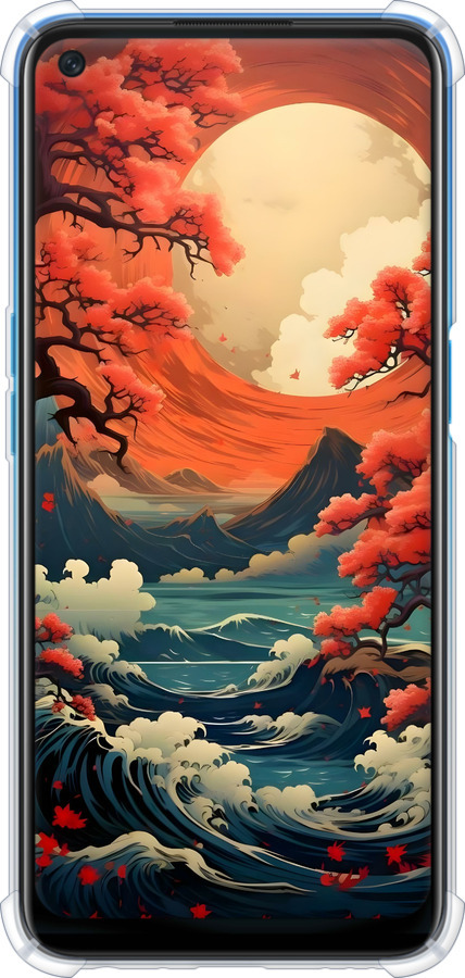 Силіконовий протиударний с посиленими кутами чехол Природа Японії для Oppo A54 - 6327sp-2306 изображение 