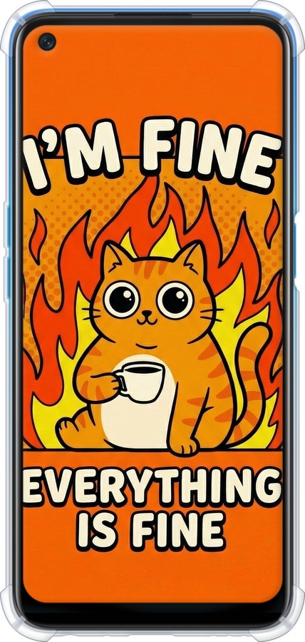 Силикон с усиленными углами чехол Funny Cat для Oppo A54 - 6786sp-2306 изображение 