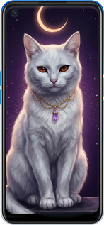 Силіконовий чехол Mystic White Cat Gothic Dark Purple Gold для Oppo A54 - 6805u-2306 изображение 