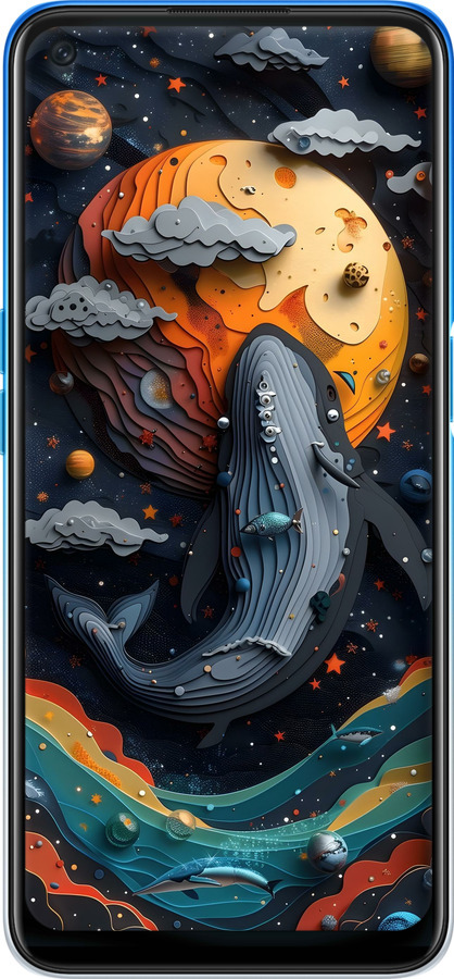 Силіконовий чехол Кит у космосі для Oppo A54 - 6328u-2306 изображение 