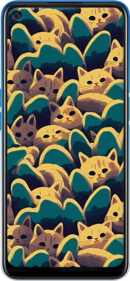 Силиконовый чехол С изображением кошек для Oppo A54 - 6429u-2306 изображение 