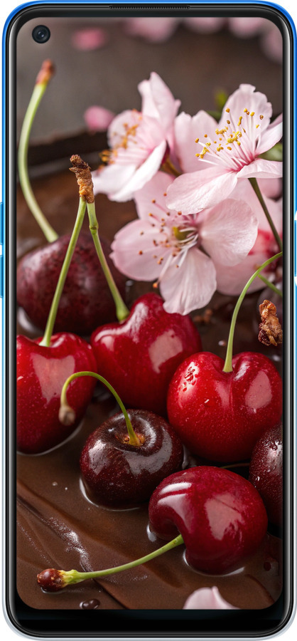 Силиконовый чехол Вишня в шоколаде для Oppo A54 - 6698u-2306 изображение 
