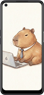 Силиконовый чехол Funny Capybara CEO Working для Oppo A55 - 6777u-2273 изображение 