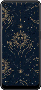 Силиконовый чехол Celestial Harmony: Sun & Moon Gold Mystic Pattern для Oppo A55 - 6778u-2273 изображение 