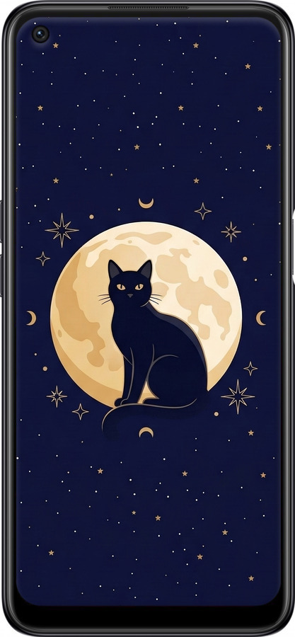 Силиконовый чехол Cute Cat Celestial/Witchy для Oppo A55 - 6787u-2273 изображение 