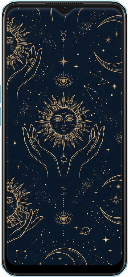 TPU чехол Celestial Harmony: Sun & Moon Gold Mystic Pattern для Oppo A57s - 6778b-2931 изображение 