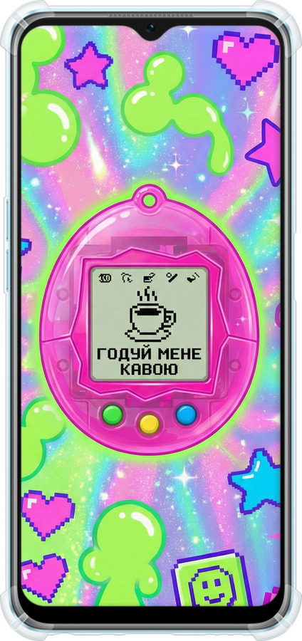 Силіконовий протиударний с посиленими кутами чехол Y2K Aesthetic Retro Pet: Годуй мене кавою для Oppo A57s - 6784sp-2931 изображение 