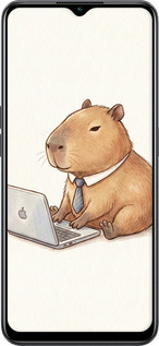 Силиконовый чехол Funny Capybara CEO Working для Oppo A78 5G - 6777u-3169 изображение 