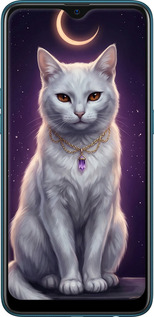 TPU чехол Mystic White Cat Gothic Dark Purple Gold для Oppo A12 - 6805b-2557 изображение 