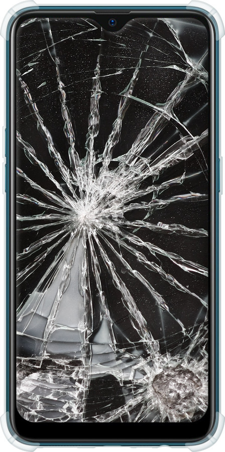 Силіконовий протиударний с посиленими кутами чехол Glass для Oppo A12 - 6608sp-2557 изображение 